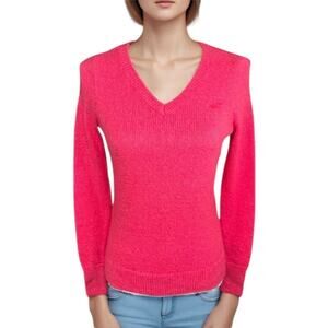 Hollister pink sweater preppy barbiecore spring y2k casual soft girl